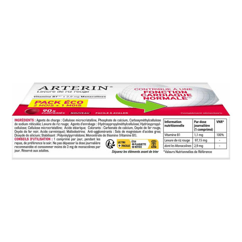 Levure de Riz Rouge 2,9 mg, 90 Comprimés
