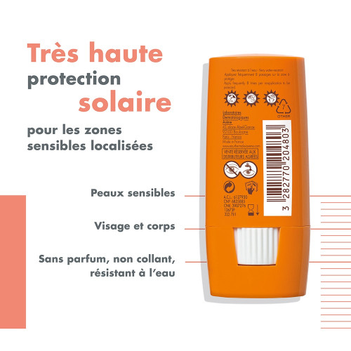 AVENE Stick Zones Sensibles SPF50+ 8g Protection UVA UVB