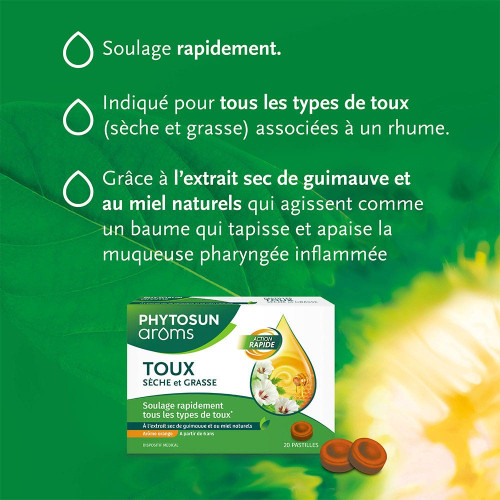 Phytosun Arôms Pastilles Toux 20 unités - Soulagement rapide