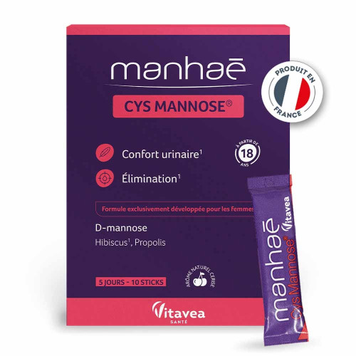 Manhae CysMannose 15+ Cerise 10 Sticks - Système Urinaire