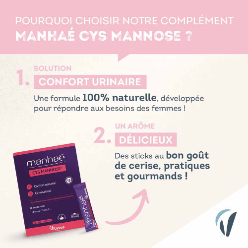 Manhae CysMannose 15+ Cerise 10 Sticks - Système Urinaire