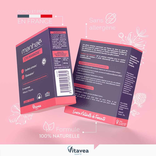 Manhae CysMannose 15+ Cerise 10 Sticks - Système Urinaire
