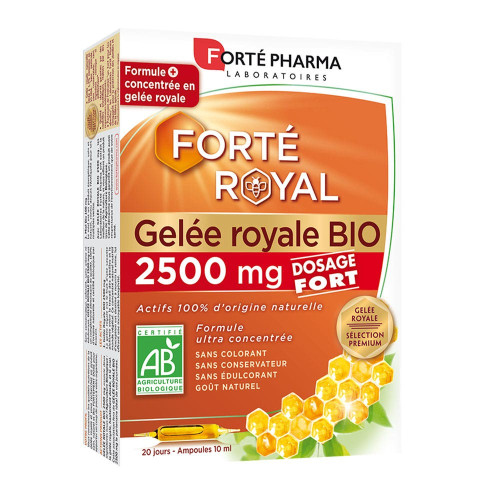 Forté Royal Gelée Royale 2500 mg Bio 20 Ampoules de 10 ml