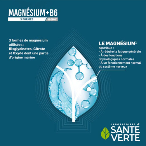 Magnésium +B6 3 Formes 360 mg Libération Prolongée 60 comprimés