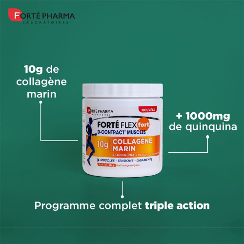 Forté Flex Fort D-contract Muscles Collagène 10g Goût orange sanguine 334g