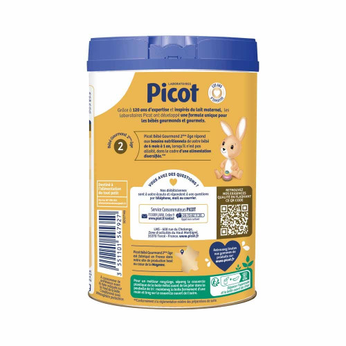 Picot Expert Lait 2ème âge Bébé Gourmand 800g Satiété et Croissance