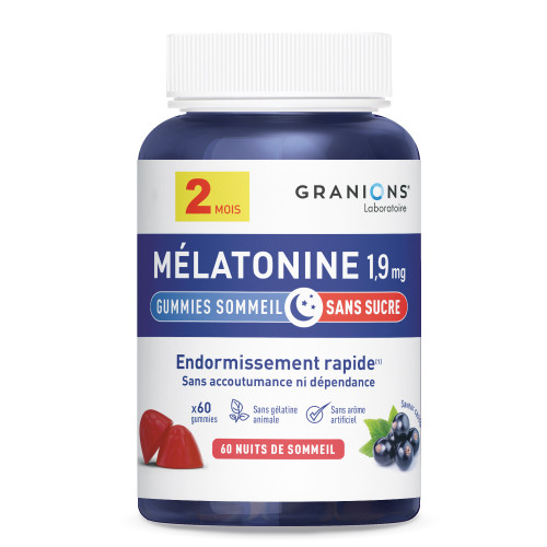 Granions Mélatonine 1,9 mg 60 Gummies Sommeil Réparateur - Pharma360