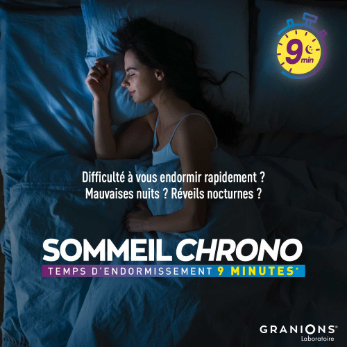 Granions Sommeil Chrono 30 Comprimés Endormissement Rapide et Réparateur