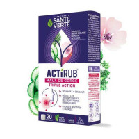 SANTE VERTE Actirub Gorge 20 pastilles Apaisant Hydratant Menthe