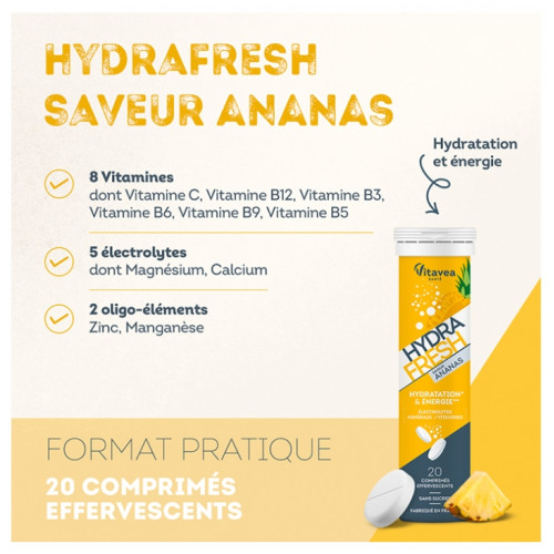 Vitavea Hydrafresh 20 comprimés Énergie et Hydratation Isotonique