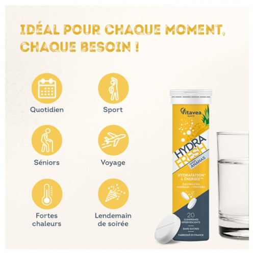 Vitavea Hydrafresh 20 comprimés Énergie et Hydratation Isotonique