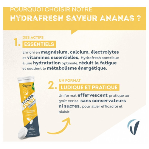 Vitavea Hydrafresh 20 comprimés Énergie et Hydratation Isotonique