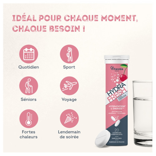 Vitavea Hydrafresh 20 Comprimés Énergie et Hydratation Isotonique