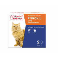CLEMENT THEKAN Fiprokil Chat 2 pipettes Protection Puces Tiques