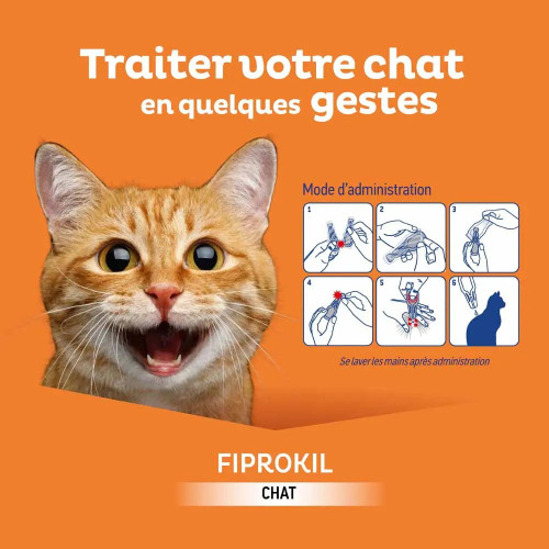 CLEMENT THEKAN Fiprokil Chat 2 pipettes Protection Puces Tiques