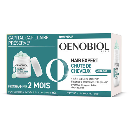 Oenobiol Hair Expert Chute Cheveux 2x60 Comprimés Vitalité Pharma360