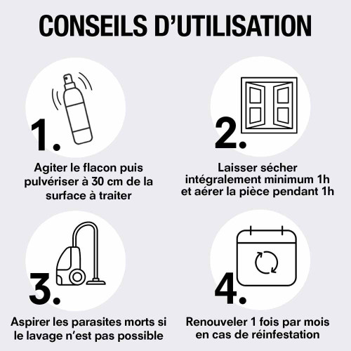 Pouxit Spray Anti-poux Environnement 250ml Élimine Parasites Efficacement
