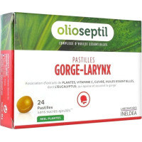 Olioseptil Gorge Larynx Miel Eucalyptus 24 pastilles Apaisement rapide