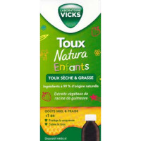 Vicks Toux Natura Enfants 140 ml Soulagement Doux Toux Sèche Grasse