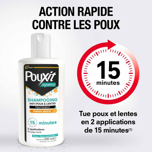 Pouxit Shampooing Anti-Poux Lentes Abricot 200ml Efficace Naturel