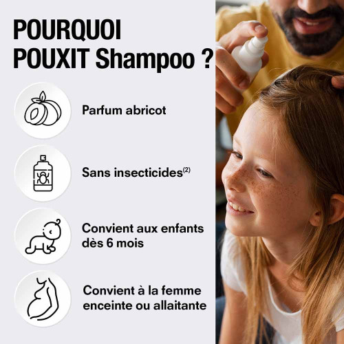 Pouxit Shampooing Anti-Poux Lentes Abricot 200ml Efficace Naturel