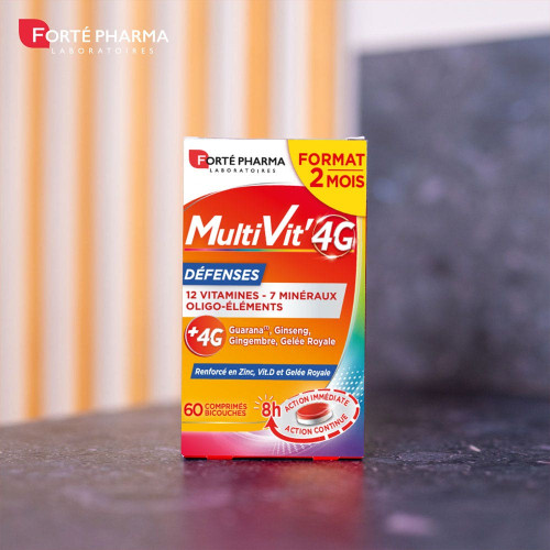FORTE PHARMA MultiVit'4G Défenses 60 Comprimés Énergie & Immunité