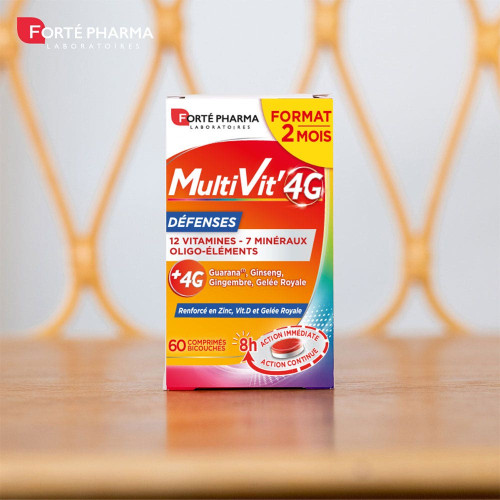 FORTE PHARMA MultiVit'4G Défenses 60 Comprimés Énergie & Immunité