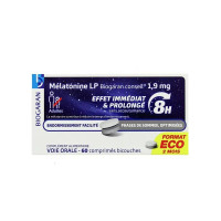 Biogaran Mélatonine LP 1,9 mg 60 comprimés Améliorez votre sommeil
