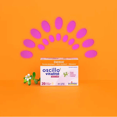 Boiron Oscillo Vitalité 50+ 20 comprimés Combattez la fatigue après 50 ans