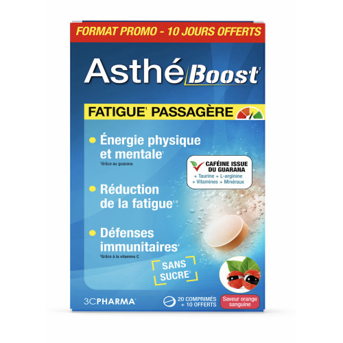 3C PHARMA AsthéBoost 30 comprimés énergie et vitalité Pharma360