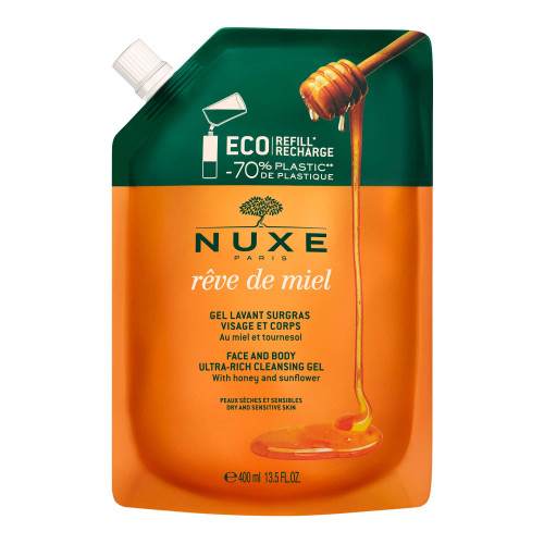 Rêve de Miel gel lavant surgras visage et corps Recharge 400 mL