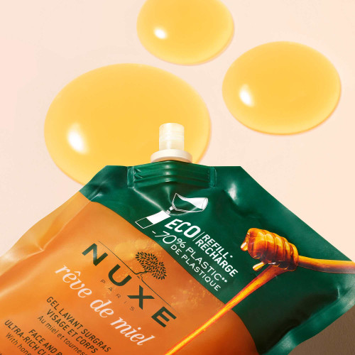 Rêve de Miel gel lavant surgras visage et corps Recharge 400 mL