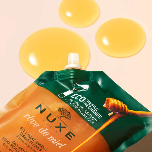 Rêve de Miel gel lavant surgras visage et corps Recharge 400 mL