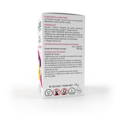 Arkopharma Arkogélules Pensée Sauvage 45 gélules - Purifie la peau