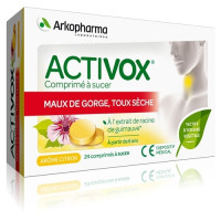 ARKOPHARMA Activox Citron 24 Comprimés Adoucissant Rafraîchissant