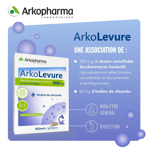 ARKOPHARMA Arkolevure 250mg 30 Gélules - Soutien Digestif