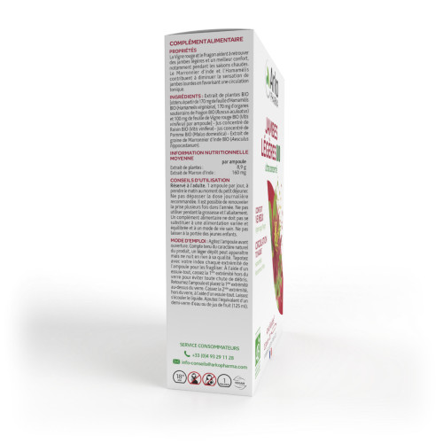 Arkopharma Arkofluides Bio Jambes Légères 20 Ampoules