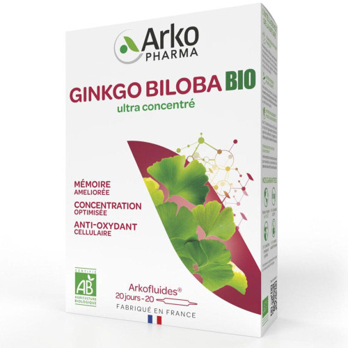 ARKOPHARMA Arkofluides Mémoire Concentration 20 Ampoules