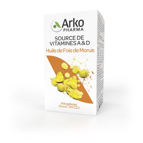 Arkogélules Huile Foie Morue 220 - Vitamines A et D