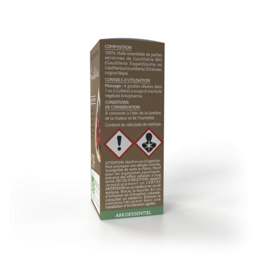 Arkopharma Huile Essentielle Gaulthérie 10ml - Soulage Douleurs,
