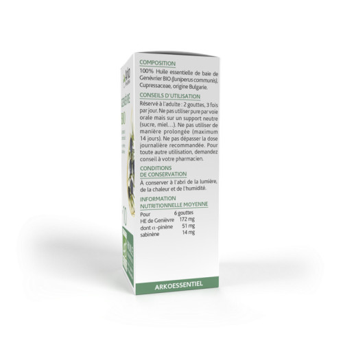 Arkopharma Huile Essentielle Genièvre 10ml - Soin Peau Cheveux