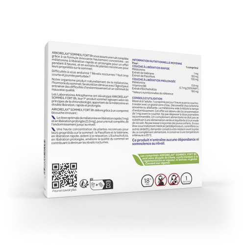 Arkopharma Arkorelax Sommeil Fort 30cp - Détente et Sommeil