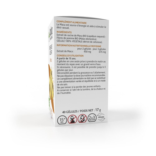 Arkogélules Maca Bio 40 - Booste Vigueur et Performances