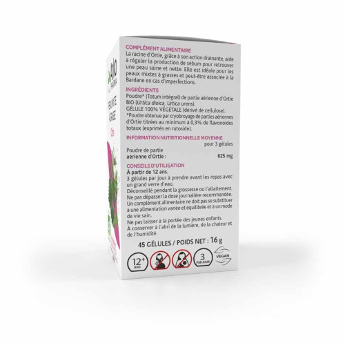 Arkopharma Ortie Bio 45 Gélules pour Peau Nette et Saine