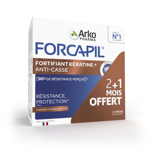 ARKOPHARMA Forcapil 180 Gélules: Cheveux Forts et Ongles Résistants