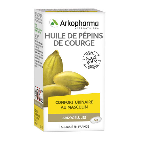 Arkopharma Huile Pépins Courge Bio 60 Capsules Confort Urinaire