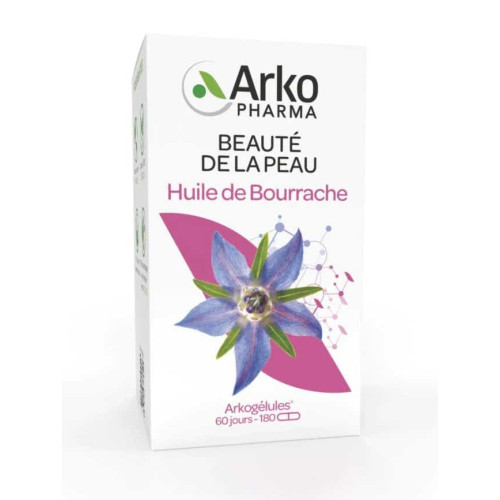 Arkopharma Huile de Bourrache Bio 180 Capsules - Beauté Peau Élastique