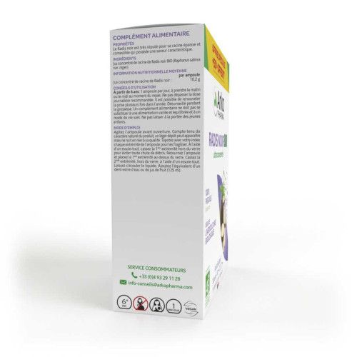 Arkopharma Radis Noir Bio 30 Ampoules - Digestion et Drainage