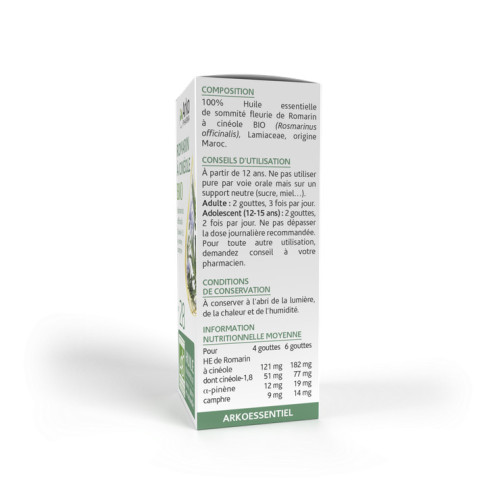 Arkopharma Huile Essentielle Romarin Cinéaole 10ml - Soulage Douleurs
