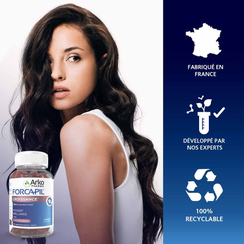 ARKOPHARMA Forcapil 60 Gummies - Croissance Cheveux Ongles Brillants